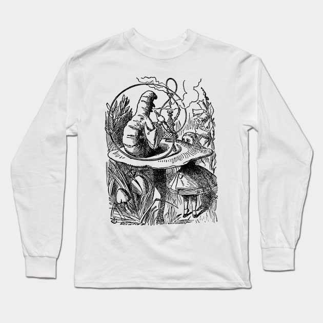 Hookah Caterpillar in Alice in Wonderland Long Sleeve T-Shirt by MasterpieceCafe